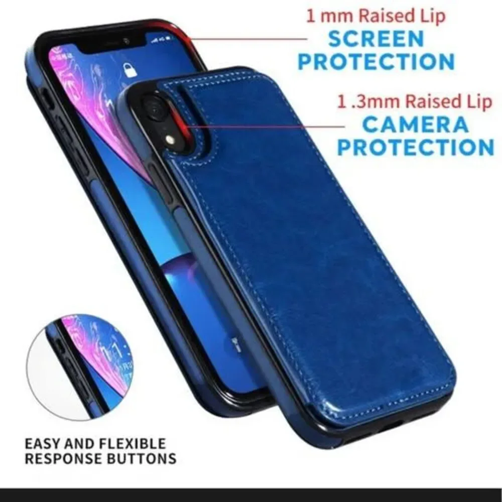 Luxury Slim Fit Premium Leather Cover For iPhone 11 12 mini Pro XR XS Max X 6 6s